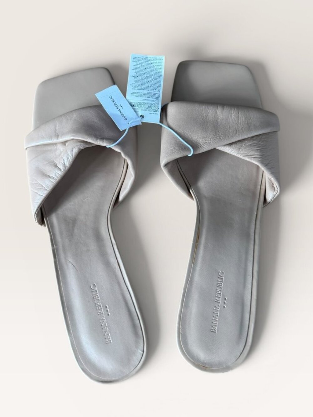 Banana Republic Nude‎ Kitten Mules with Twisted Leather and Square Toe Size 9